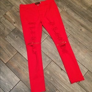 Men’s Red Skinny Jeans